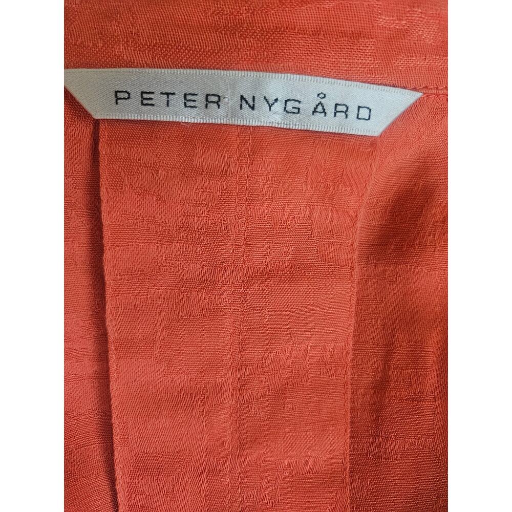 Peter Nygard Orange Linen Cotton Blazer Jacket Sz XL Pockets Open Front - Picture 7 of 8
